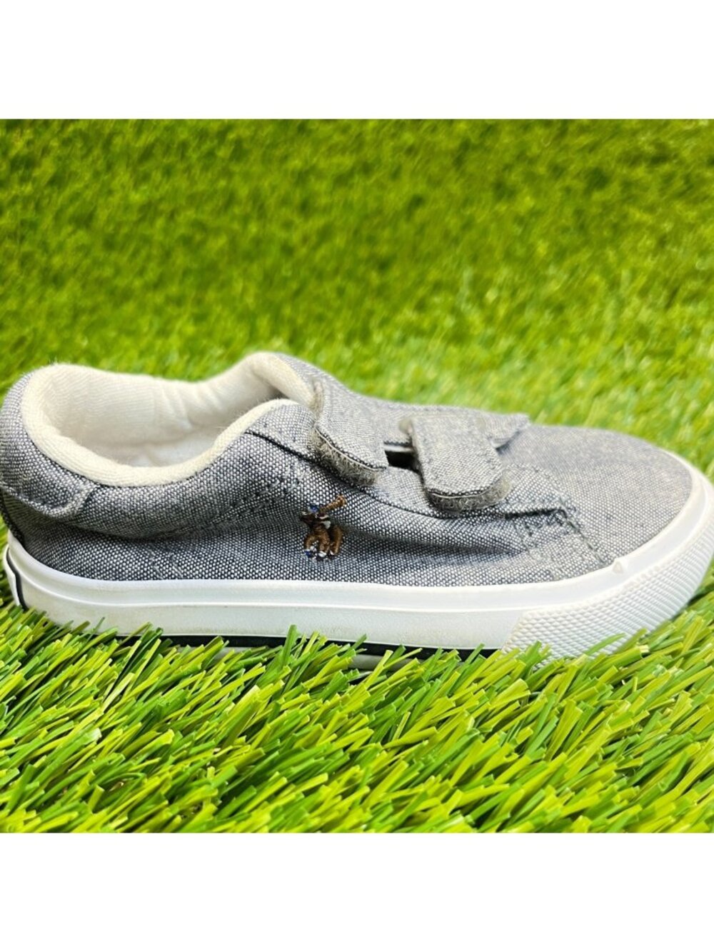 Polo Ralph Lauren Easten II EZ Toddler Size 4.5C Gray Athletic Shoes Sneakers